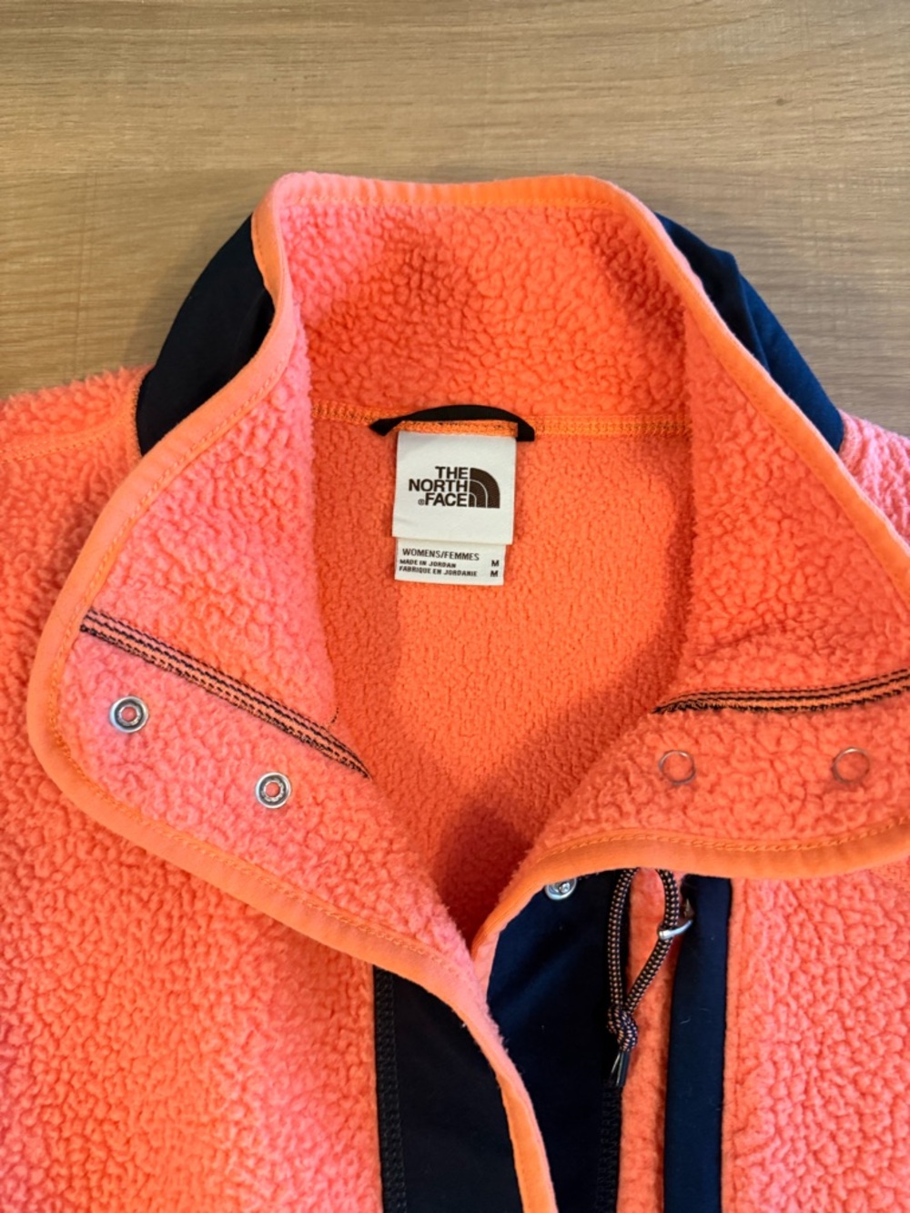 The North Face Coral Sherpa Fleece Jacket with Black Trim - Picture 3 of 4